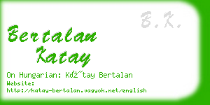 bertalan katay business card